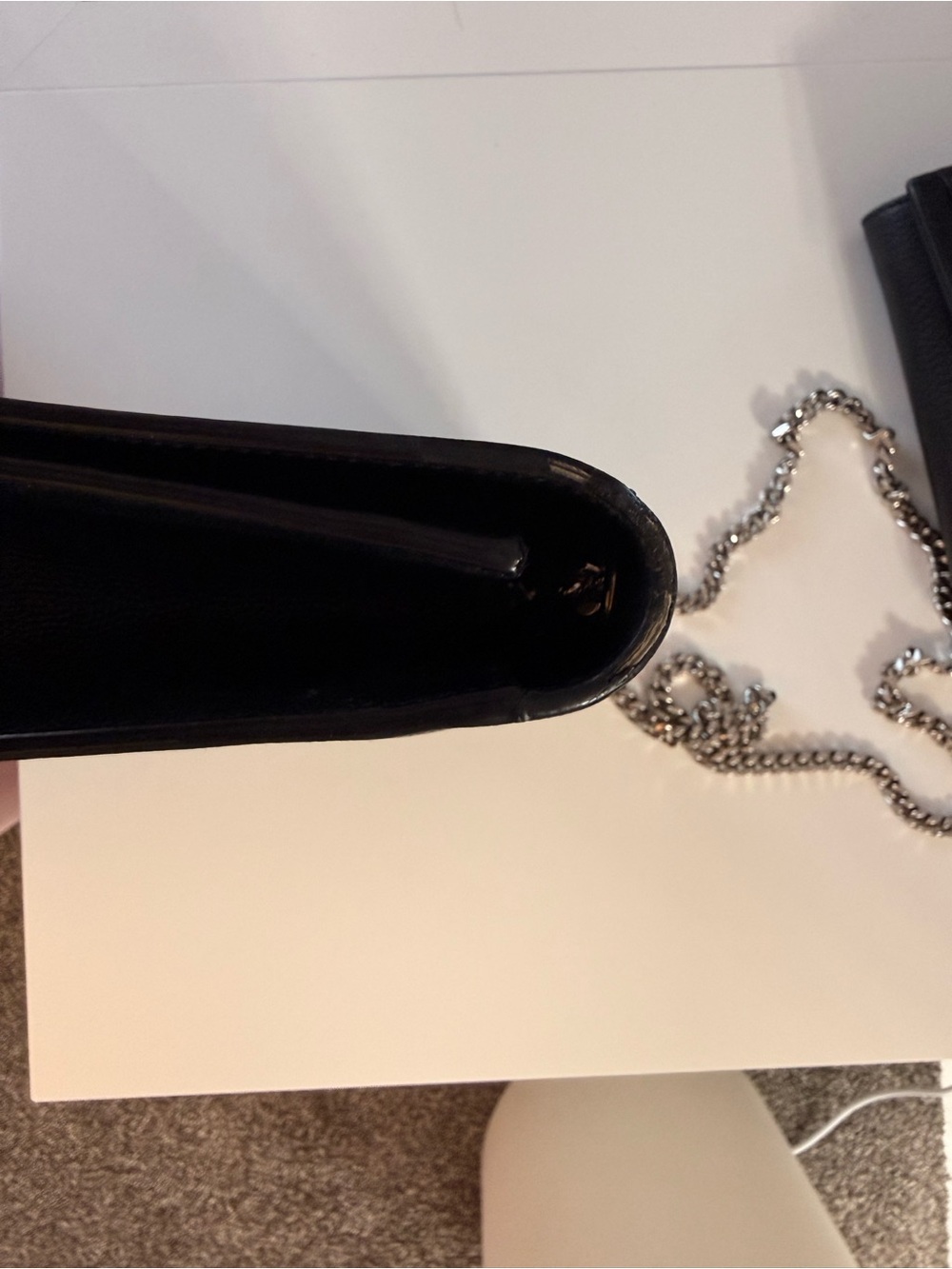 Saint Laurent Black Leather YSL Chain Crossbody Bag - Picture 8 of 9